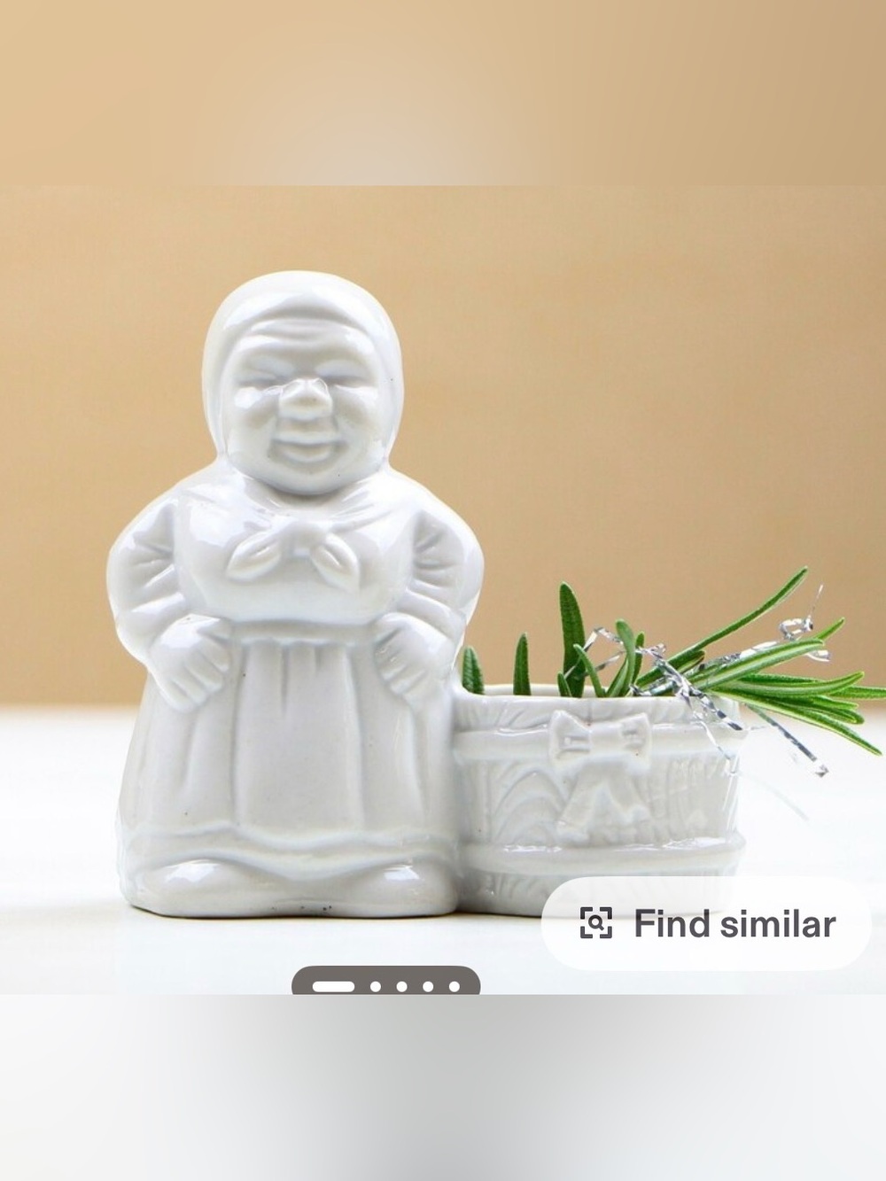 White Ceramic Granny Planter